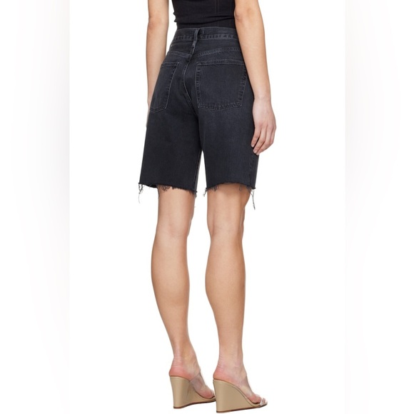 AGOLDE 90s DENIM SHORTS BLACK RAW HEM SIZE 24 - Picture 4 of 10